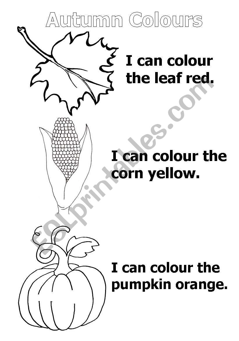 autumn colours worksheet