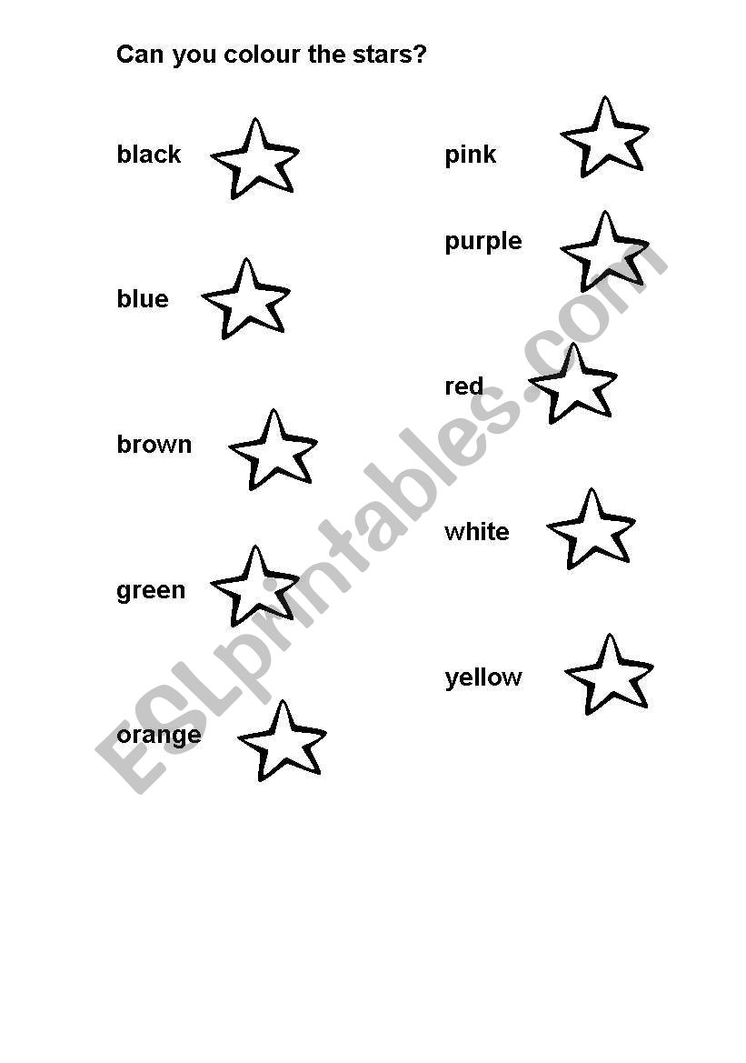 colours worksheet