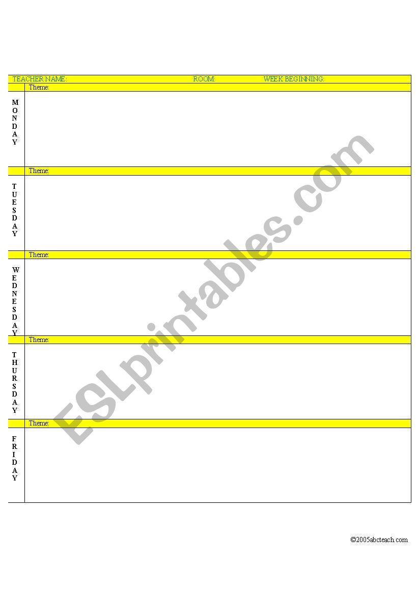 schedule worksheet