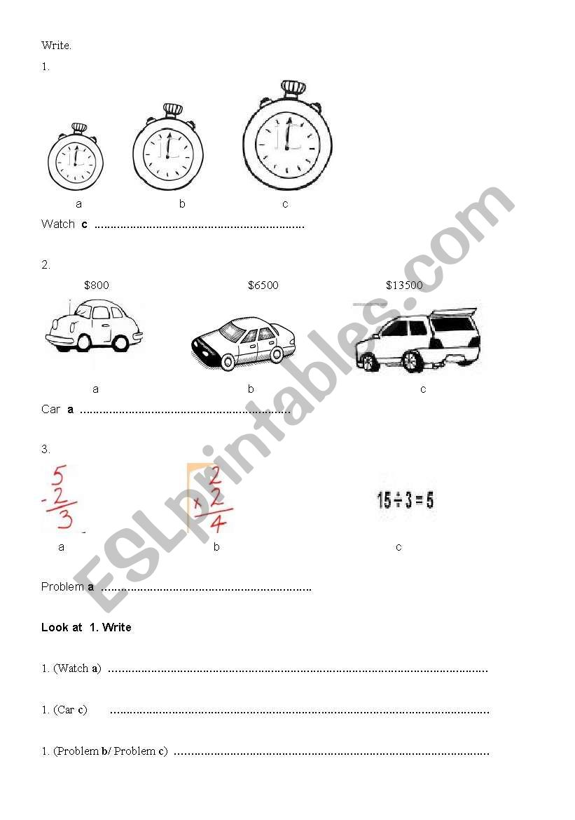 LISTEN AND WRITE worksheet