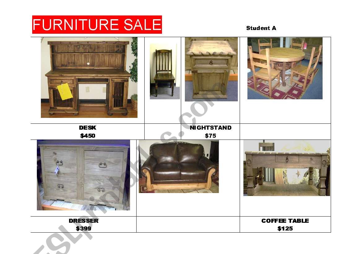 Furniture Information Gap Activity