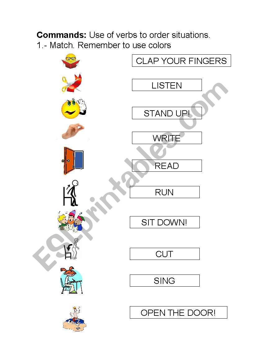 COMMANDS worksheet