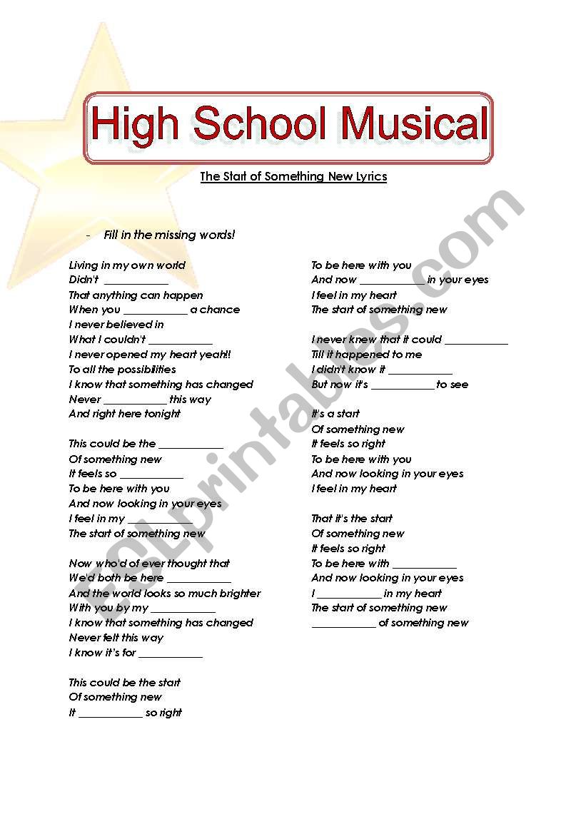 high school musical lyrics