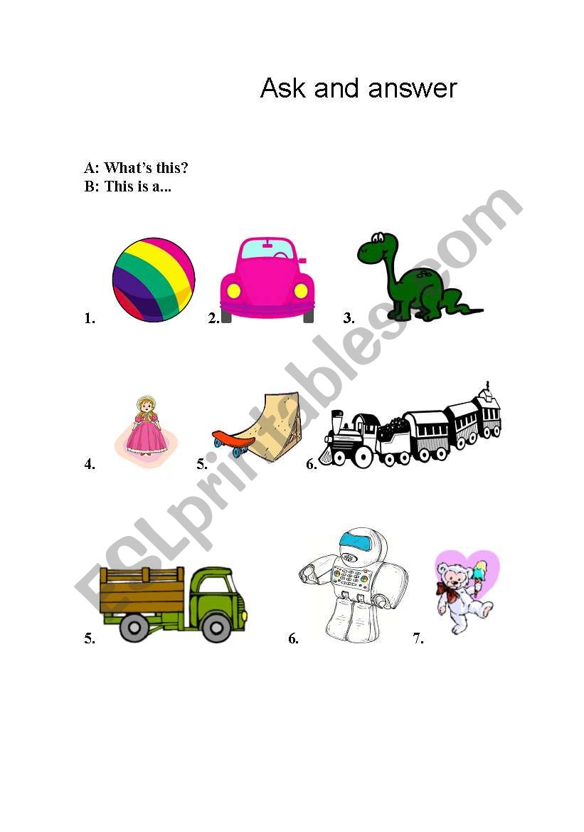 toys - ask and answer worksheet