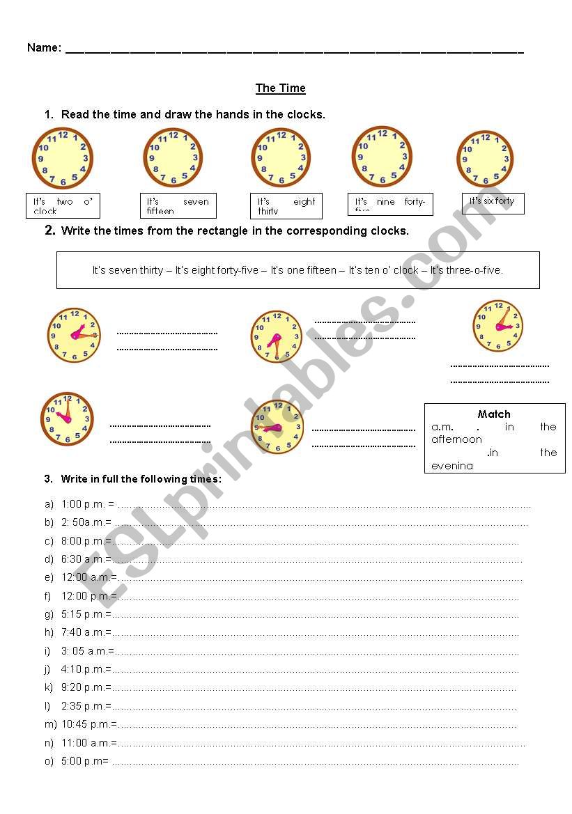 Hours worksheet