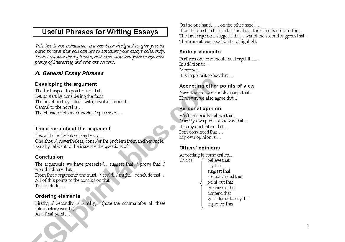 useful-phrases-for-writing-essays-esl-worksheet-by-armanah