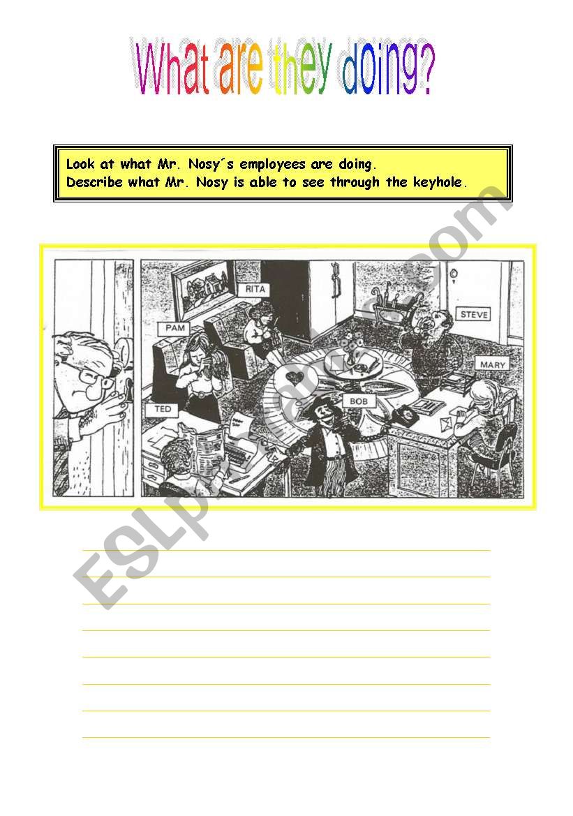 Mr. Nosy´s Office - ESL worksheet by carlacruz