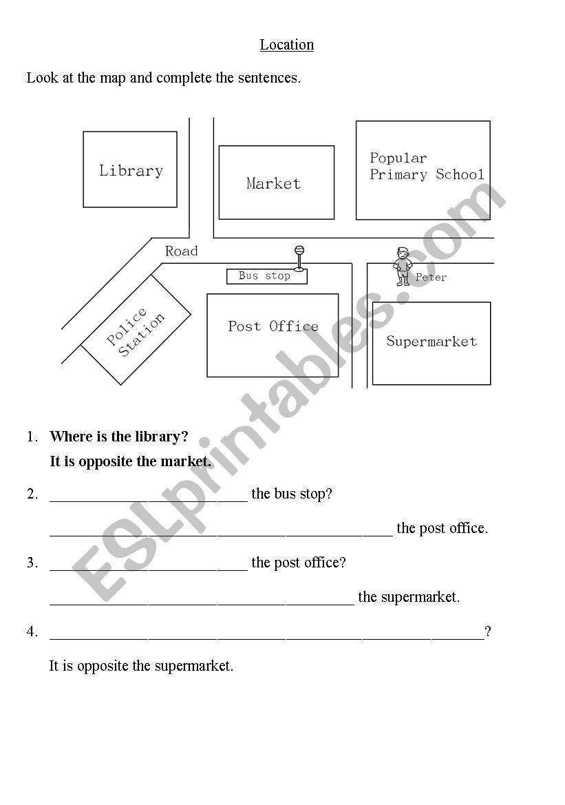 Preposition_Shops_Location worksheet
