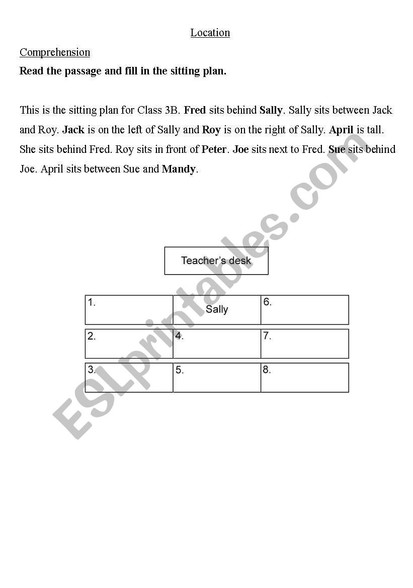 Preposition_Sitting_Plan worksheet