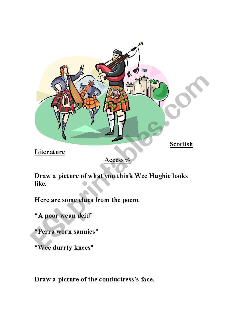 Scottish Literature worksheet