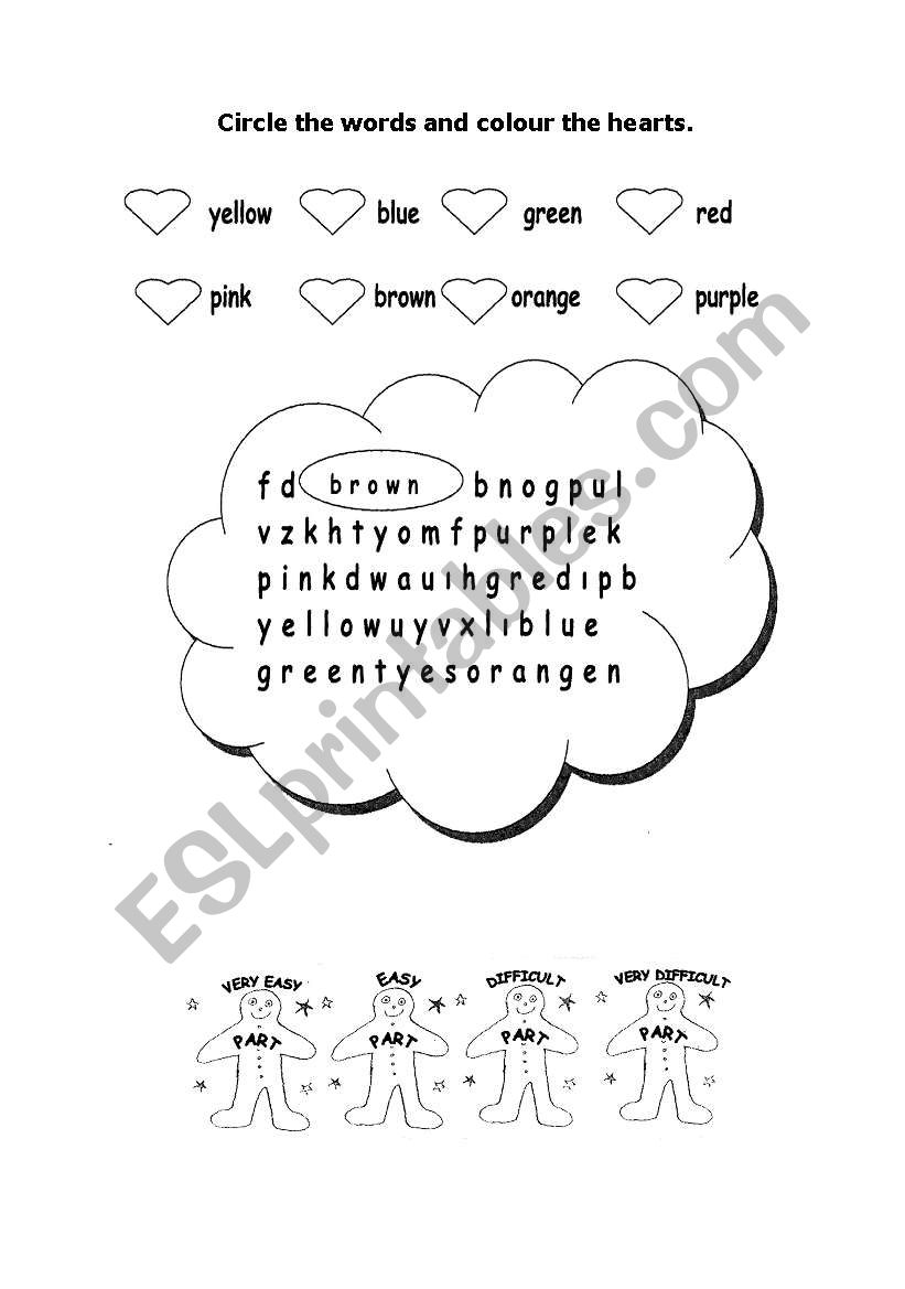 English worksheets: Colours