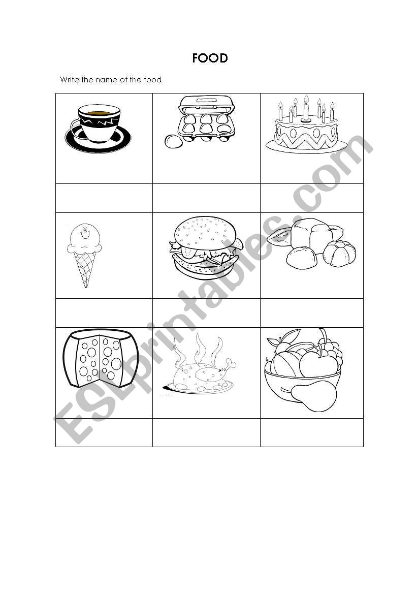 Food worksheet