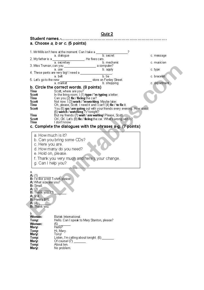 Exercises Simple Present worksheet