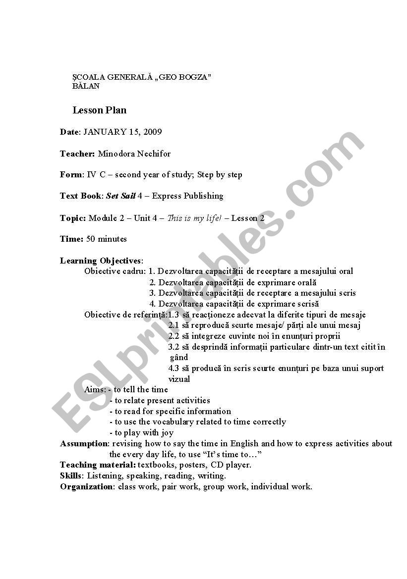 Lesson Plan  worksheet