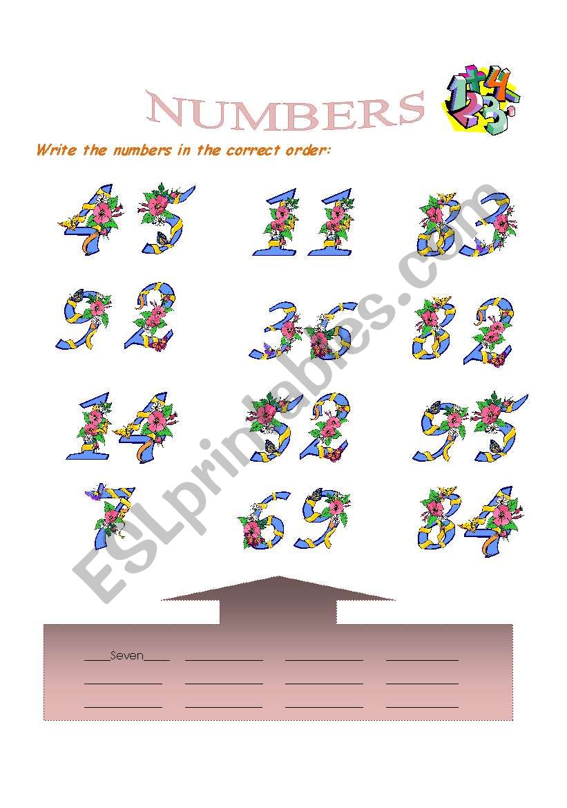 Numbers  worksheet