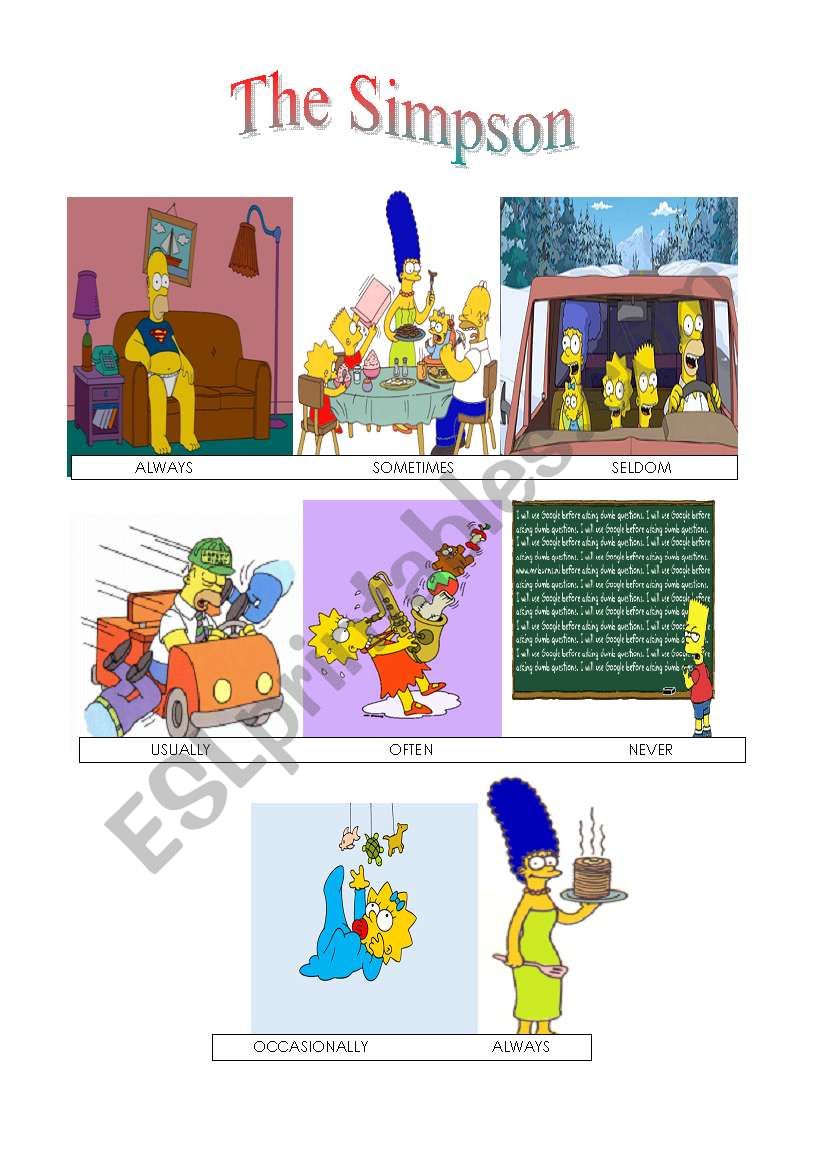 The Simpsons routine part 1 worksheet