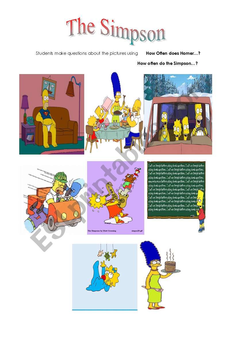 The Simpsons routine part 2 worksheet