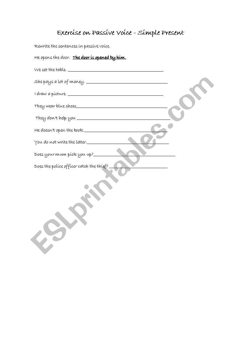 passive voice worksheet