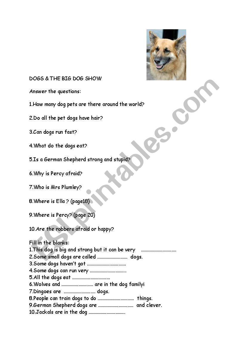 dogs worksheet