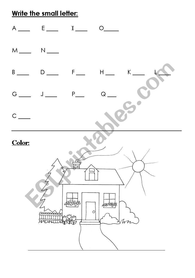 English worksheets: Small letter