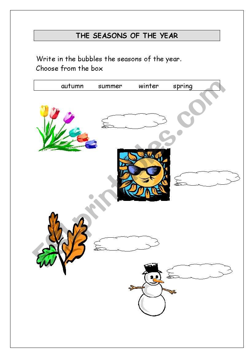 Seasons worksheet