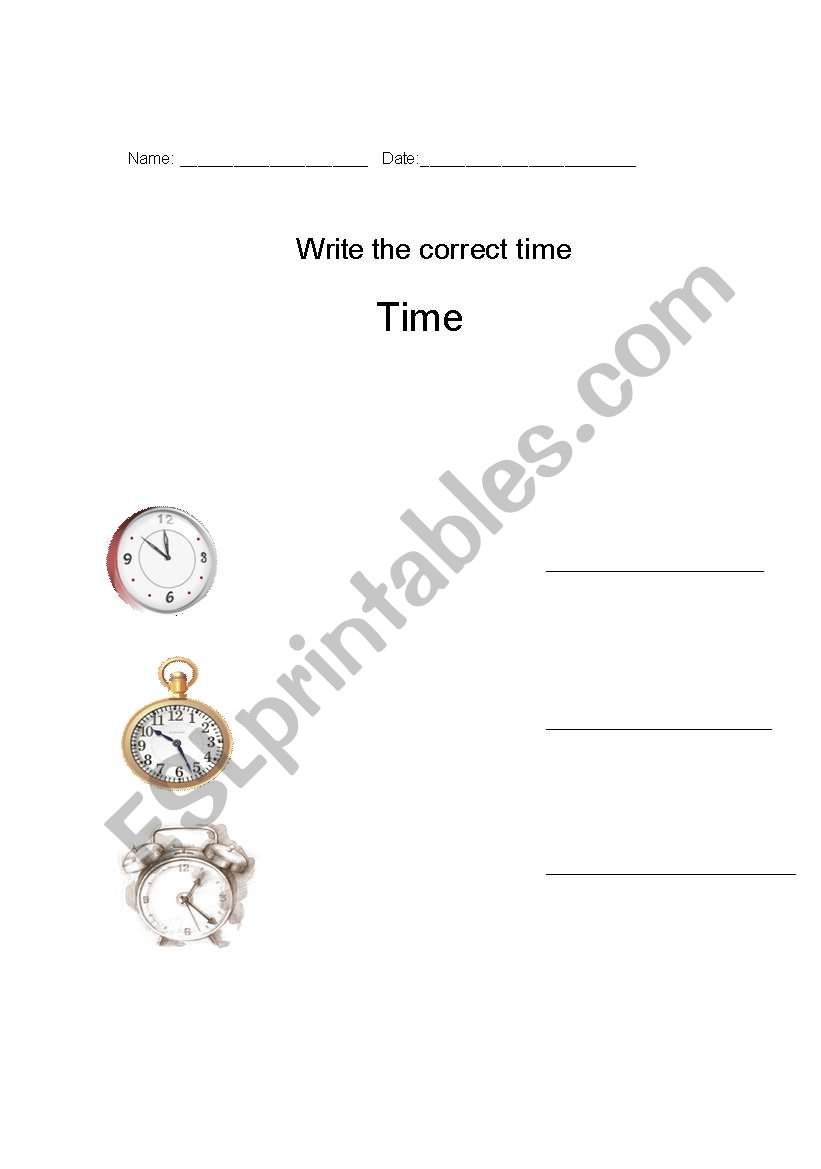 Time worksheet