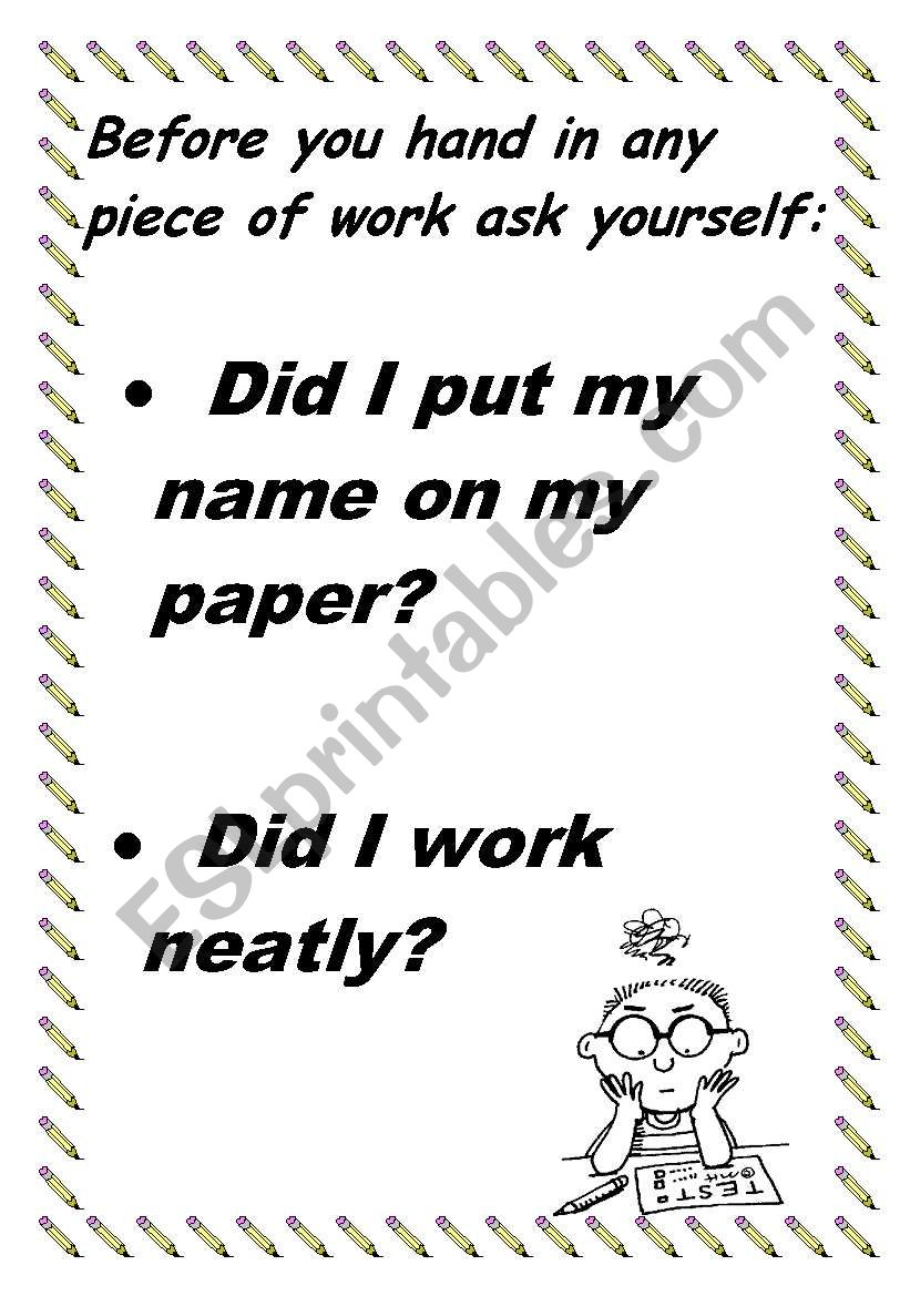 a poster  worksheet