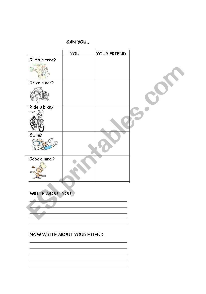 can you? worksheet