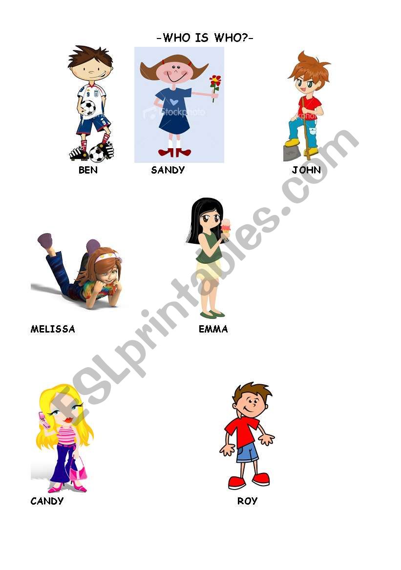 clothes-who is who game worksheet