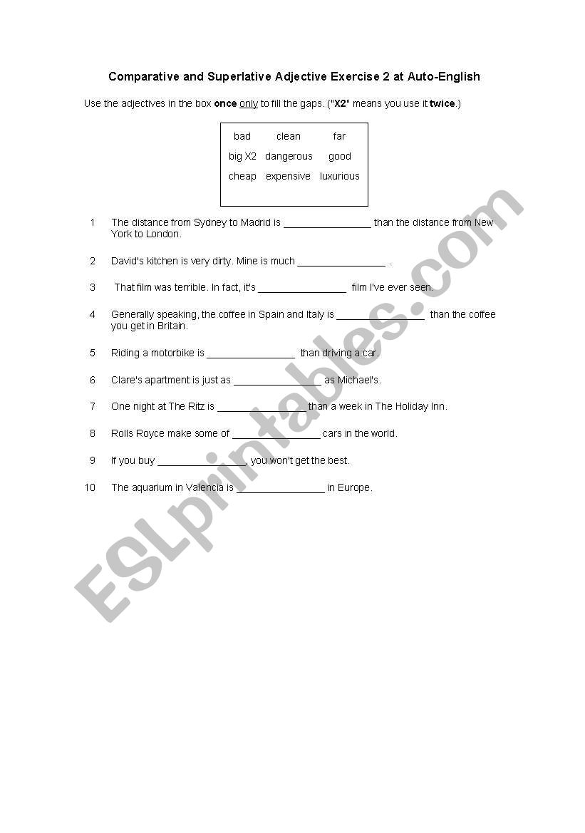 COMPARATIVE & SUPERLATIVE ADJECTIVES