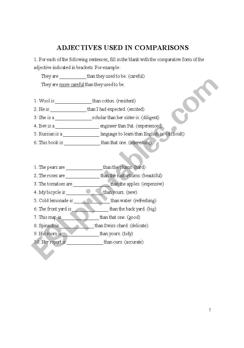 COMPARATIVE & SUPERLATIVE ADJSC