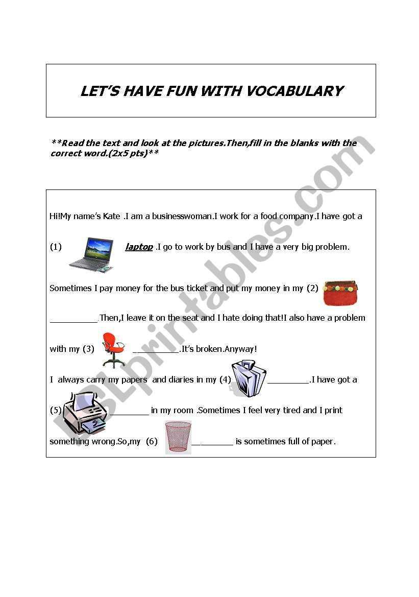 FLYERS VOCABULARY worksheet