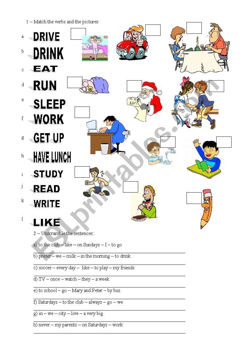 SIMPLE PRESENT worksheet