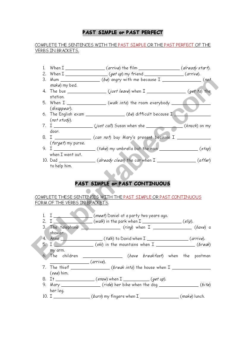 past_tenses worksheet