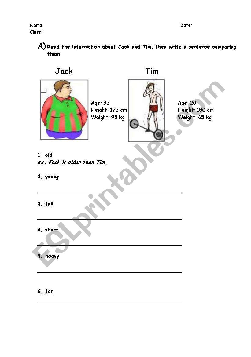 Comparatives Superlatives worksheet