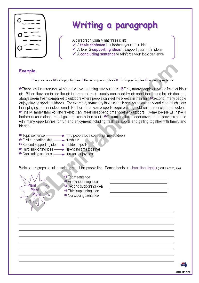 writing-a-paragraph-esl-worksheet-by-jayho