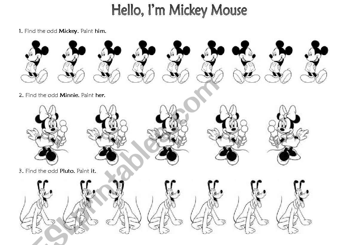 Hello, Im Mikey Mouse worksheet