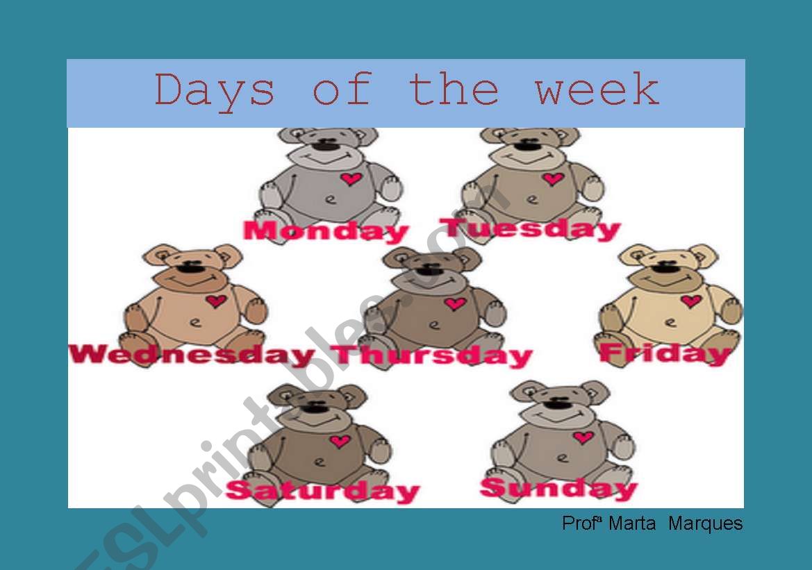 Days of the week worksheet