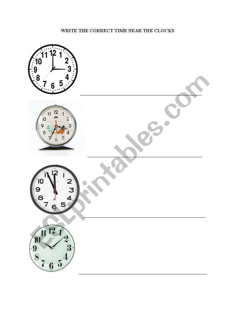 TIME worksheet