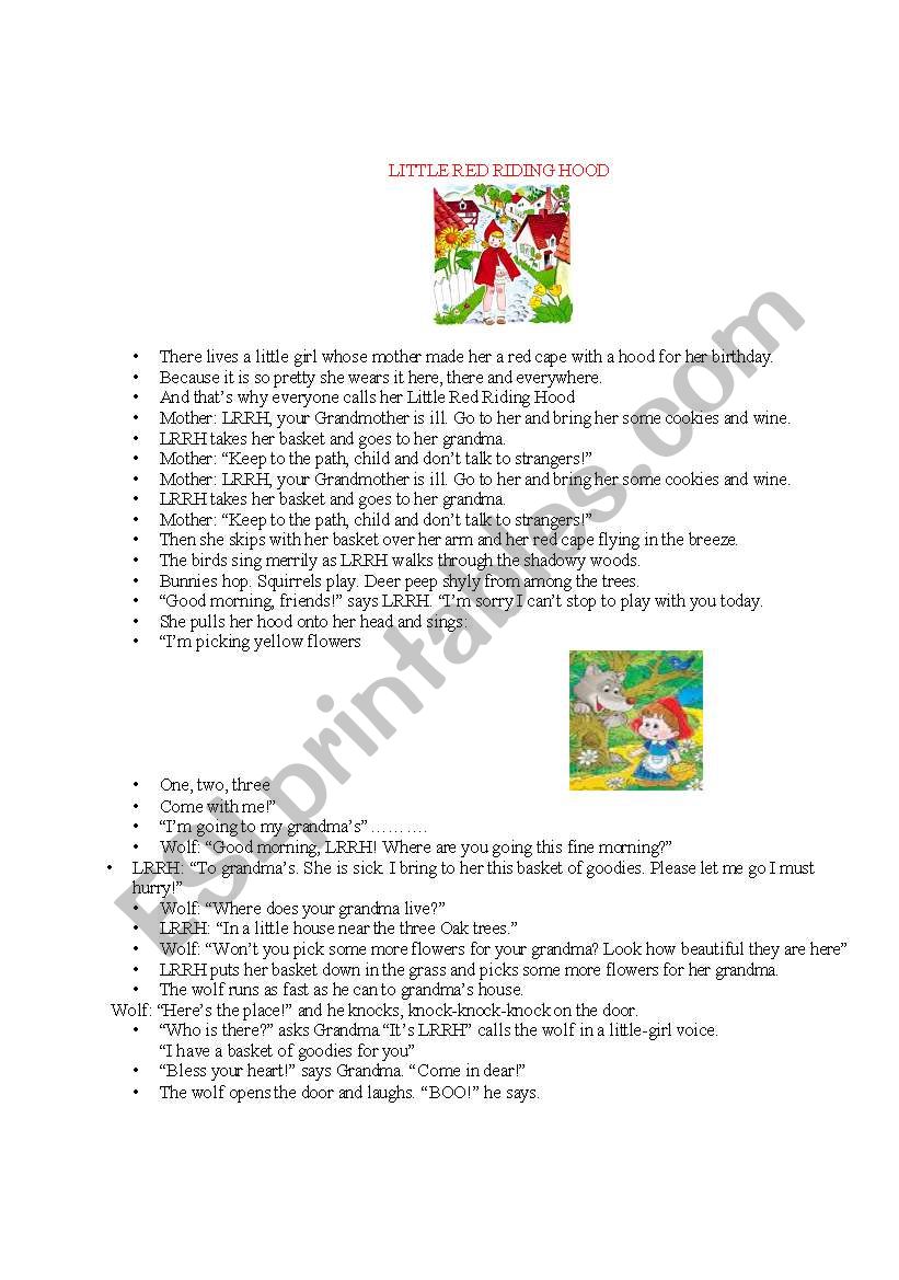 LITTLE RED RIDING HOOD worksheet