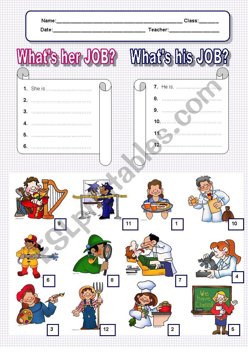 jobs worksheet