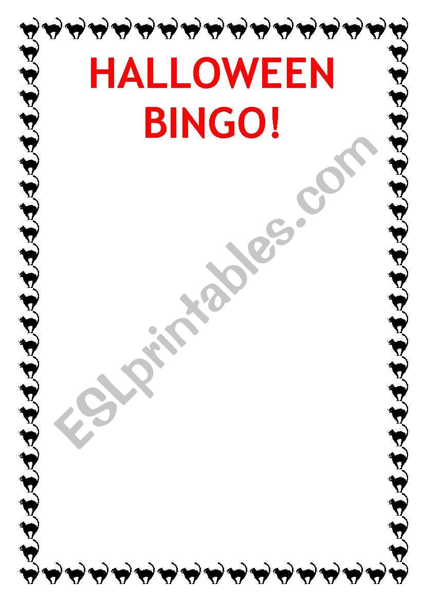 HALLOWEEN BINGO worksheet