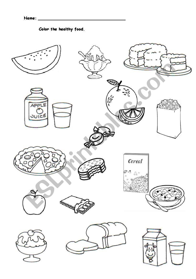 Food - What´s healthy? - ESL worksheet by dberaldo