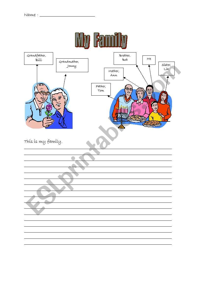 my family worksheet