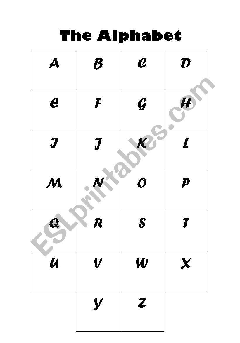 English worksheets: Alphabet ready to fill in