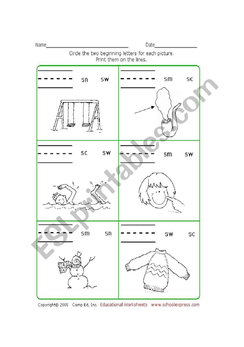 phonics worksheet