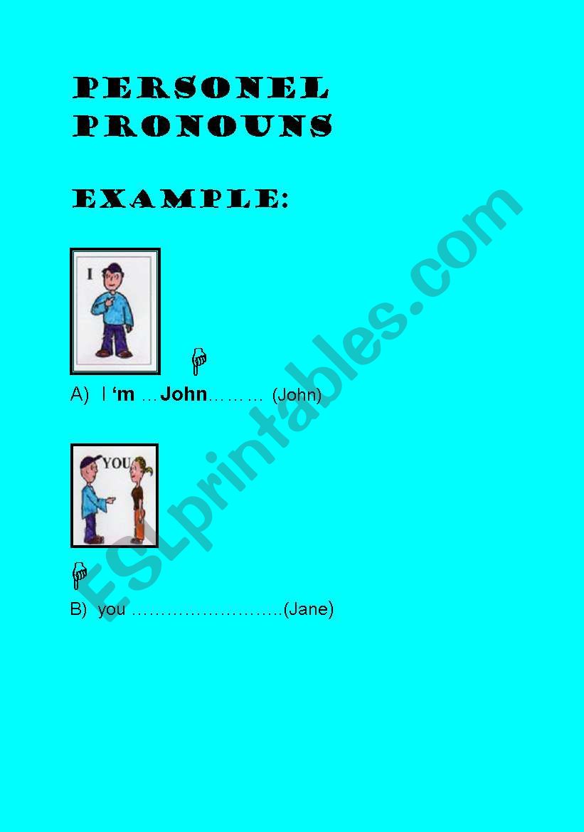 personal pronouns worksheet