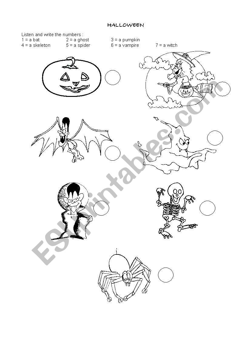 Halloween activity worksheet