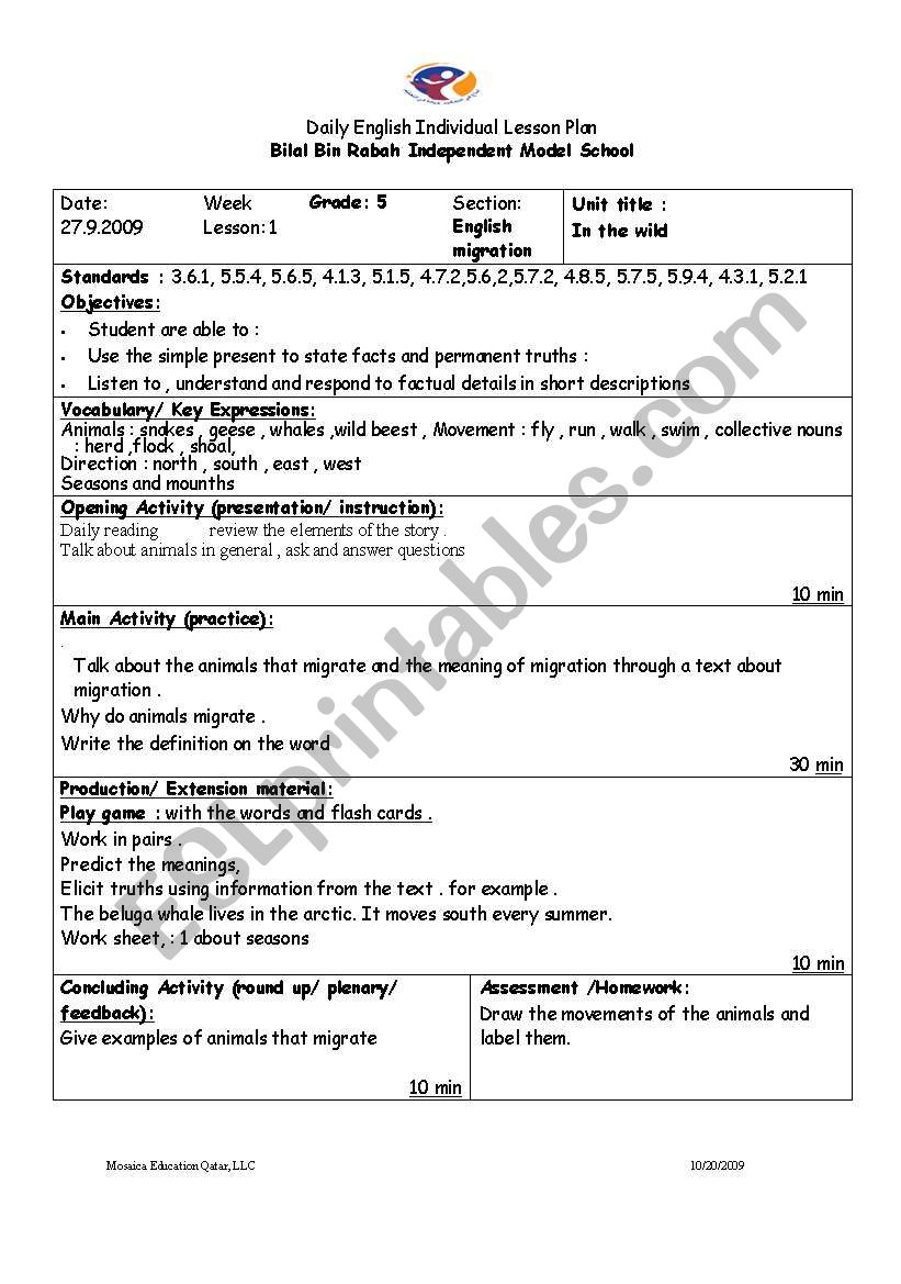 lesson plan  worksheet