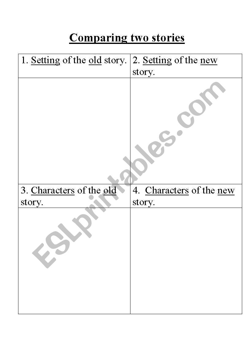 comparing two stories worksheet